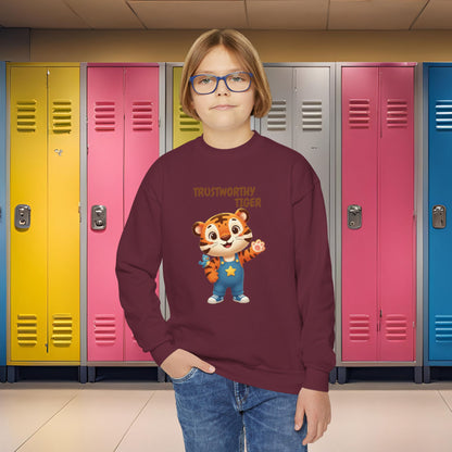 Comfy Kids Sweatshirt - Trustworthy Tiger