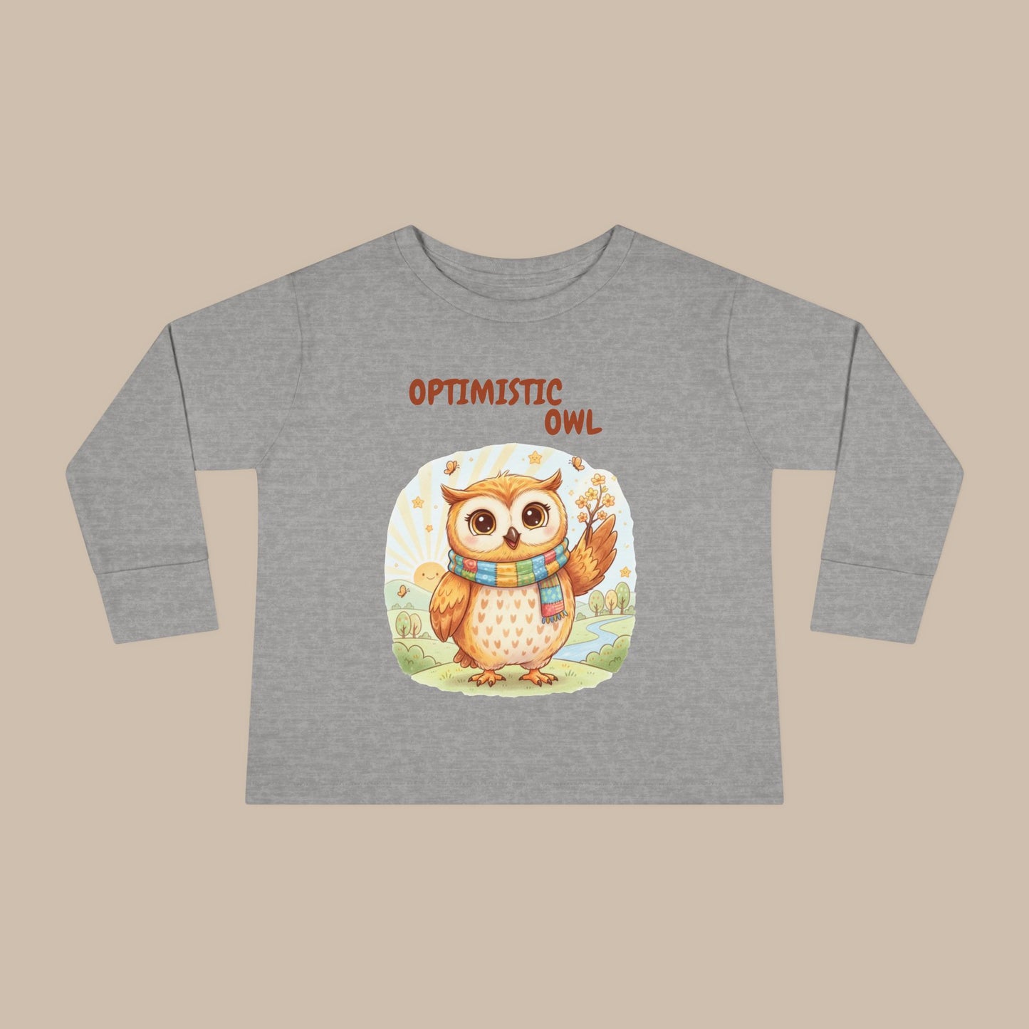 Toddler Long Sleeve Tee - Optimistic Owl