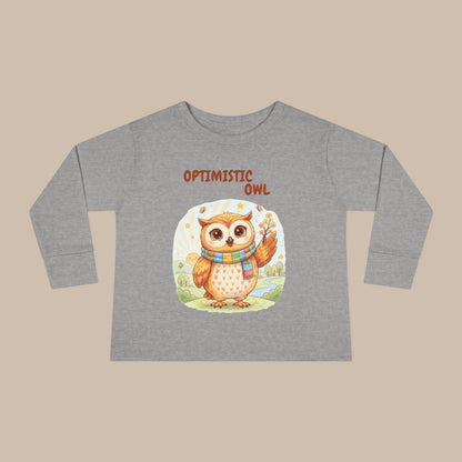 Toddler Long Sleeve Tee - Optimistic Owl