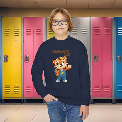 Comfy Kids Sweatshirt - Trustworthy Tiger