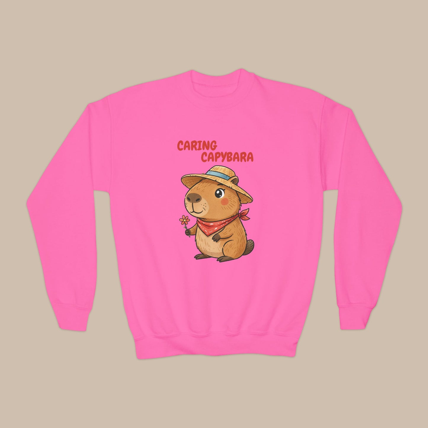 Comfy Kids Sweatshirt - Caring Capybara