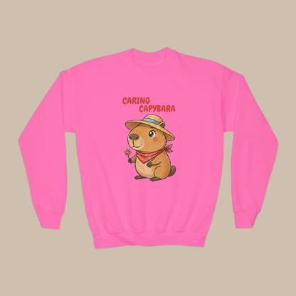 Comfy Kids Sweatshirt - Caring Capybara