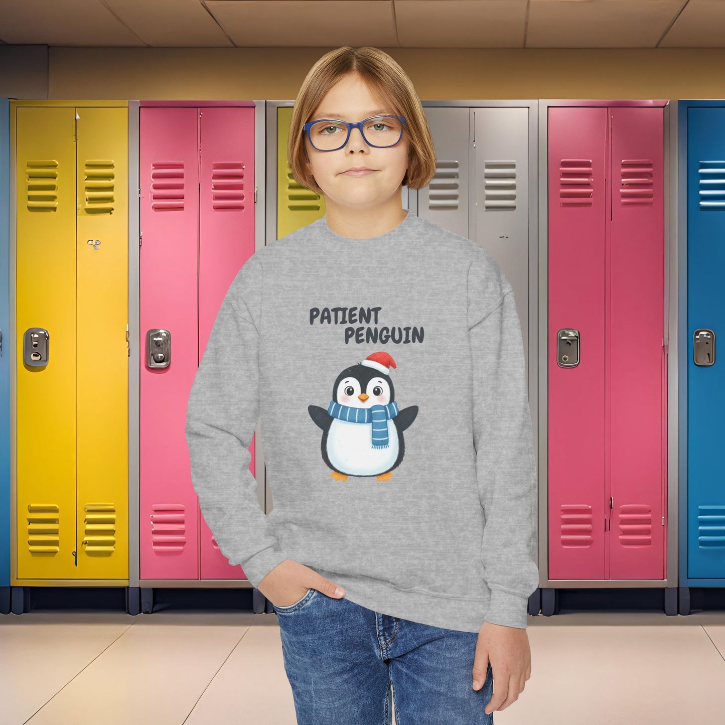 Comfy Kids Sweatshirt - Patient Penguin
