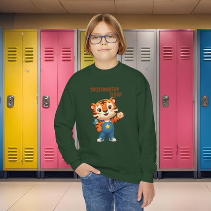 Comfy Kids Sweatshirt - Trustworthy Tiger
