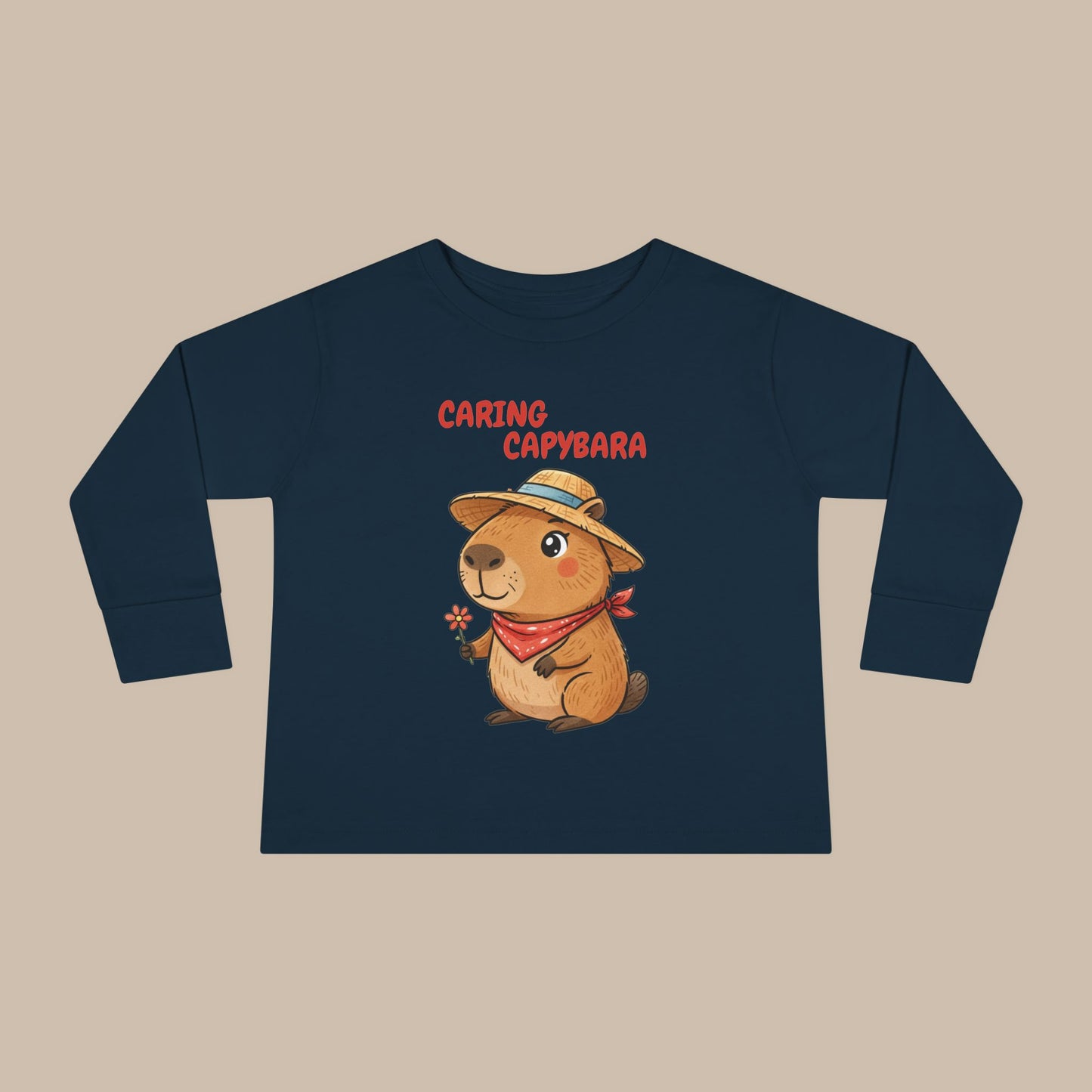Toddler Long Sleeve Tee - Caring Capybara
