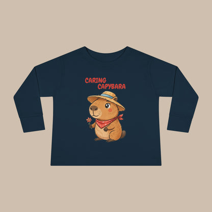 Toddler Long Sleeve Tee - Caring Capybara
