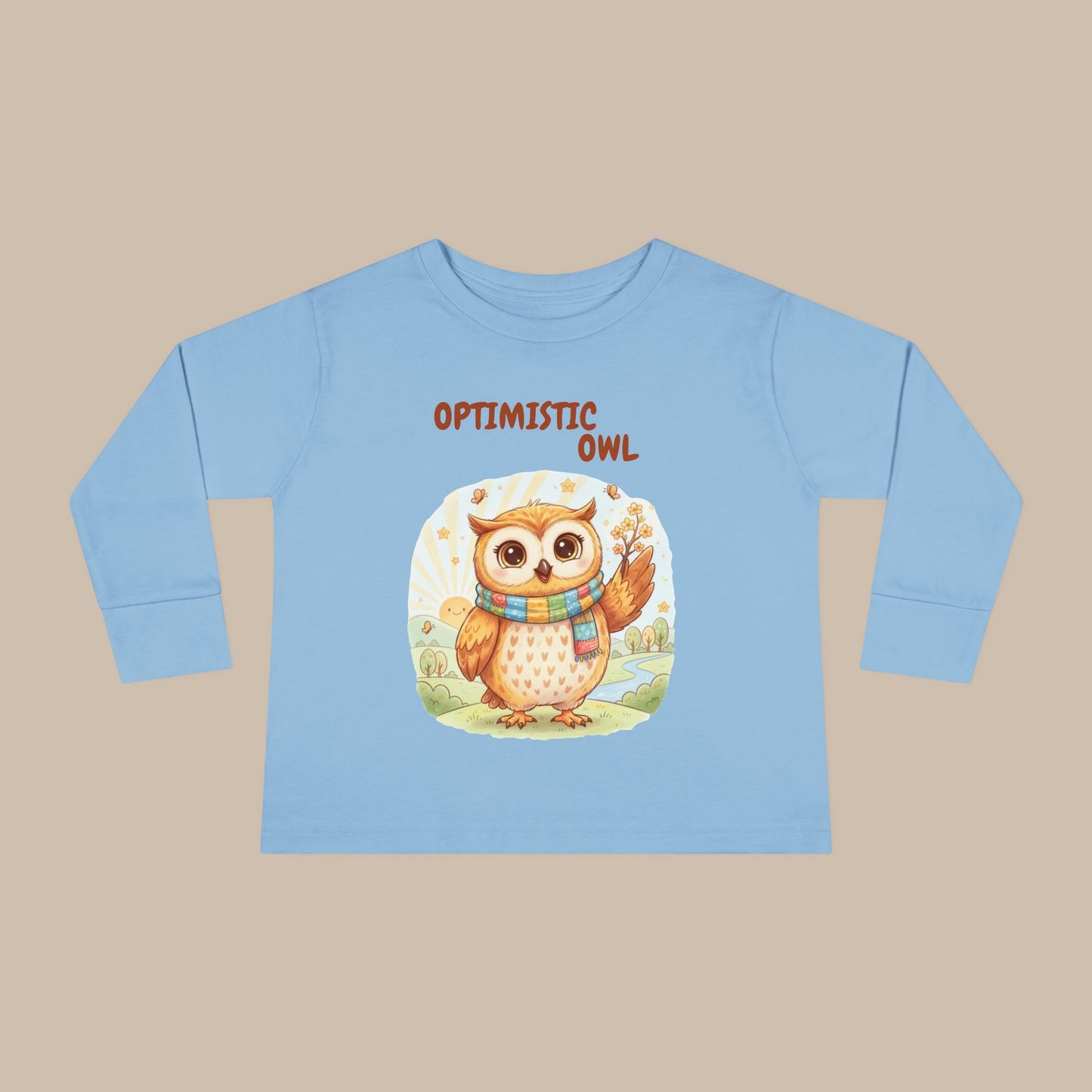 Toddler Long Sleeve Tee - Optimistic Owl