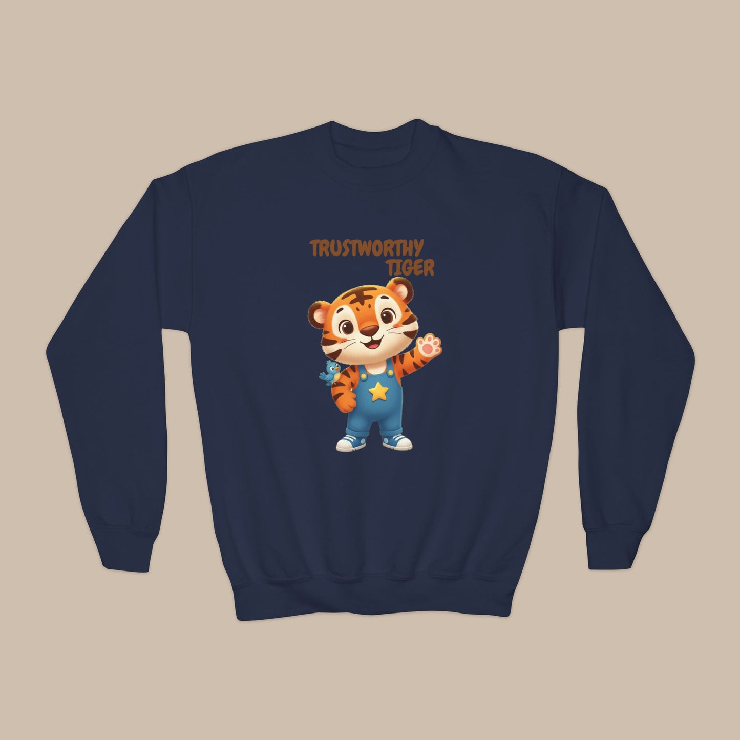 Comfy Kids Sweatshirt - Trustworthy Tiger