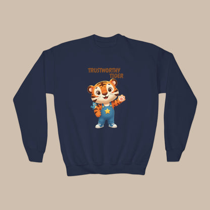 Comfy Kids Sweatshirt - Trustworthy Tiger