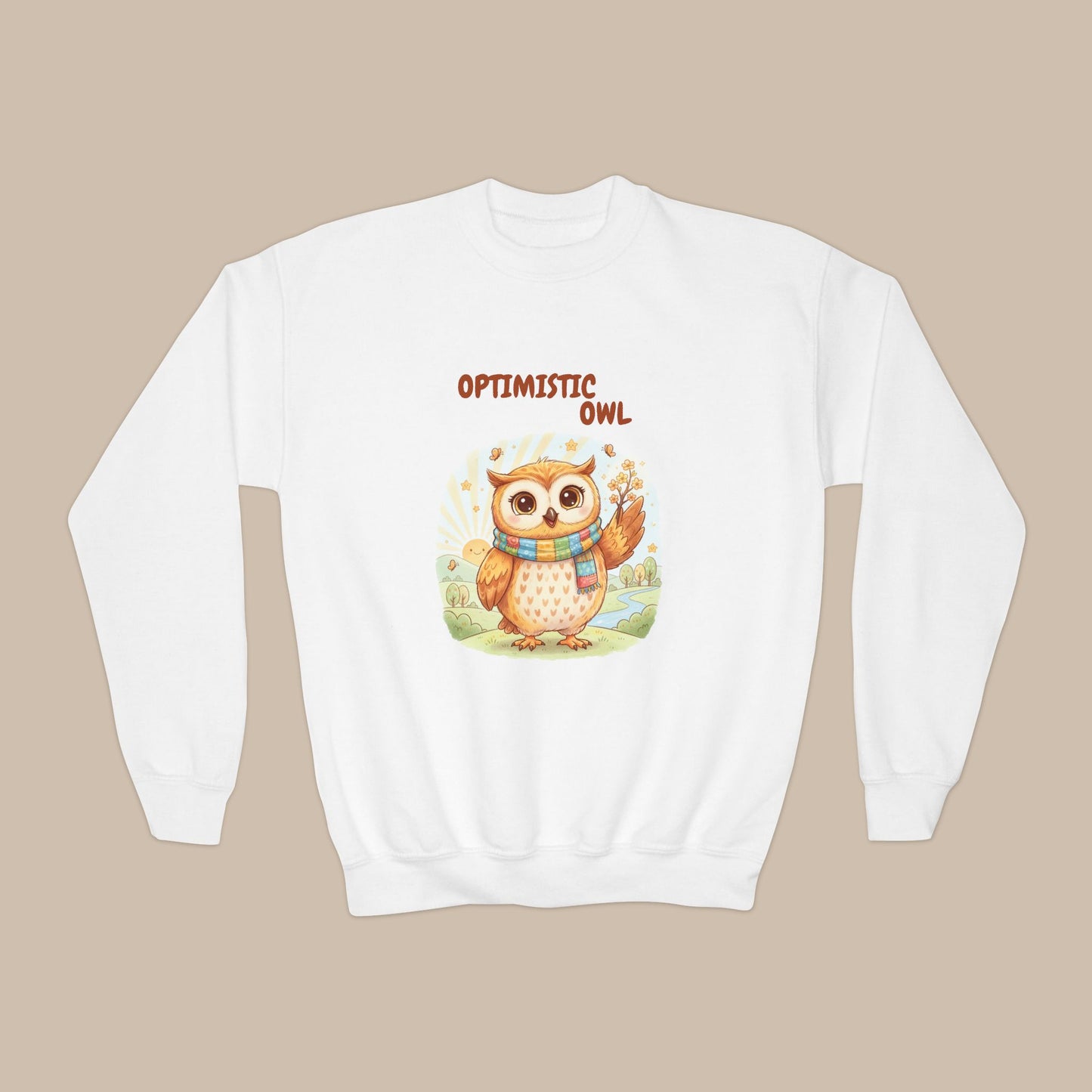 Comfy Kids Sweatshirt - Optimistic Owl
