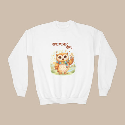 Comfy Kids Sweatshirt - Optimistic Owl