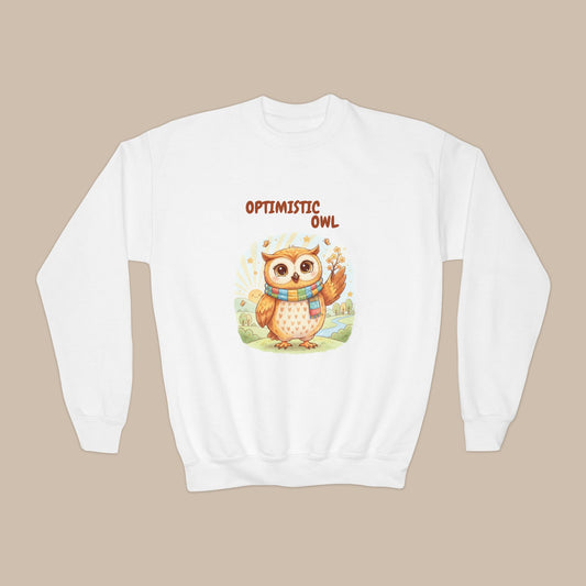 Comfy Kids Sweatshirt - Optimistic Owl