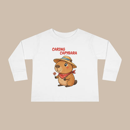 Toddler Long Sleeve Tee - Caring Capybara