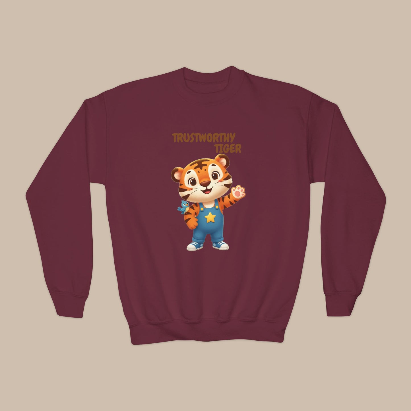 Comfy Kids Sweatshirt - Trustworthy Tiger