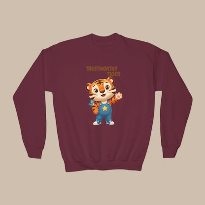 Comfy Kids Sweatshirt - Trustworthy Tiger