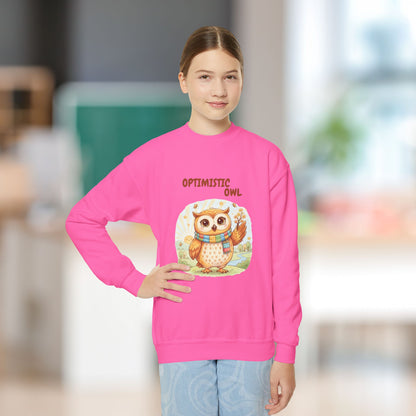 Comfy Kids Sweatshirt - Optimistic Owl