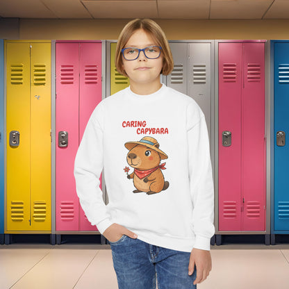 Comfy Kids Sweatshirt - Caring Capybara
