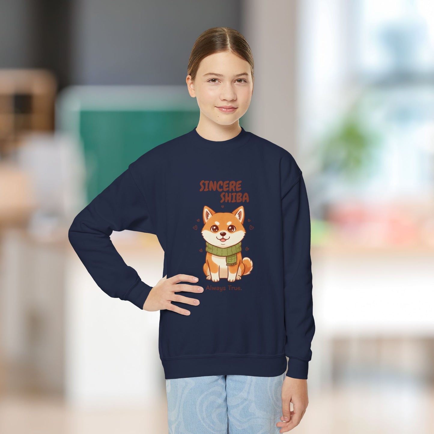 Comfy Kids Sweatshirt - Sincere Shiba - Always True