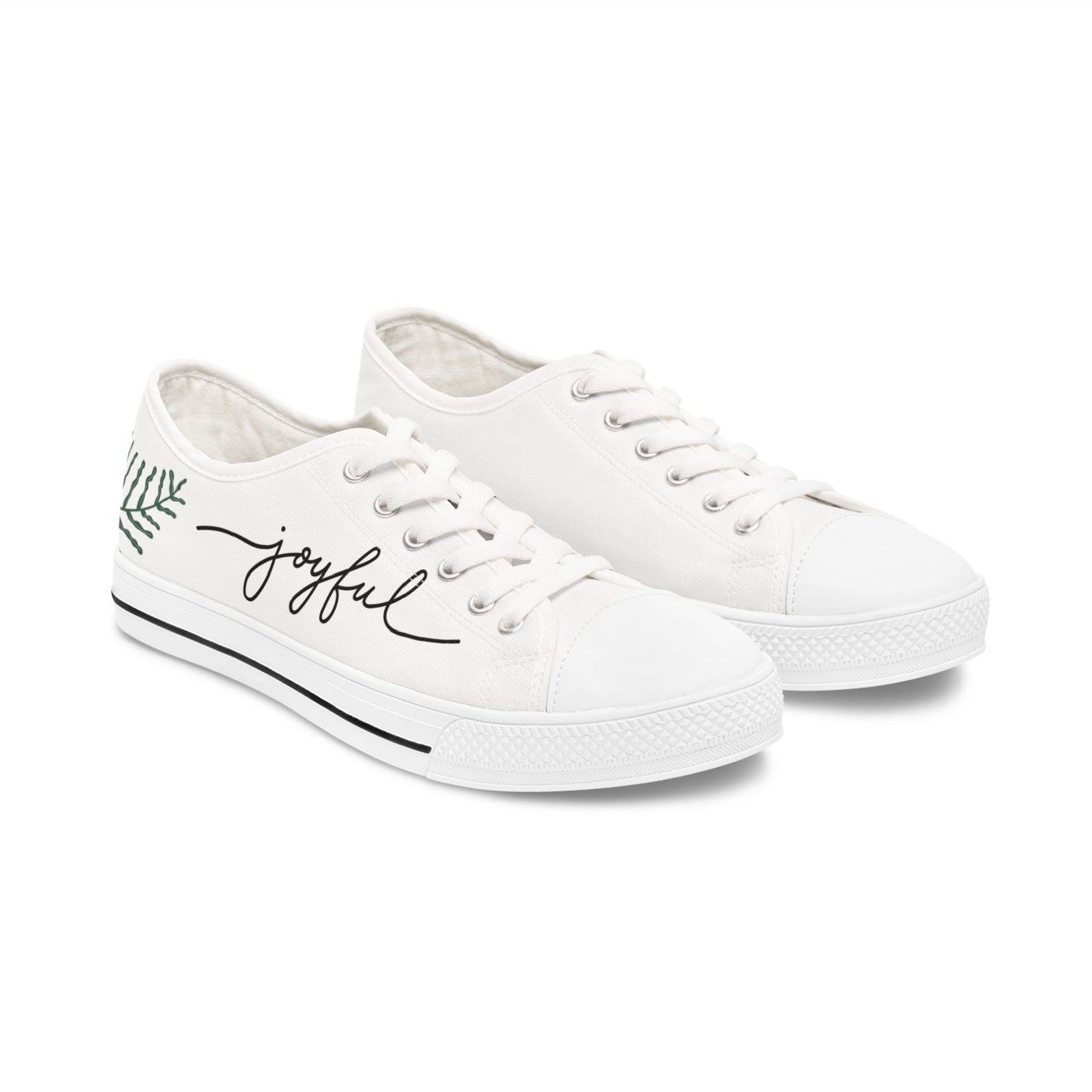 Women's Low Top Sneakers - Joy Gives Us Wings to Fly