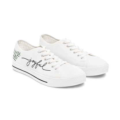 Women's Low Top Sneakers - Joy Gives Us Wings to Fly