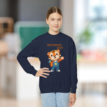 Comfy Kids Sweatshirt - Trustworthy Tiger