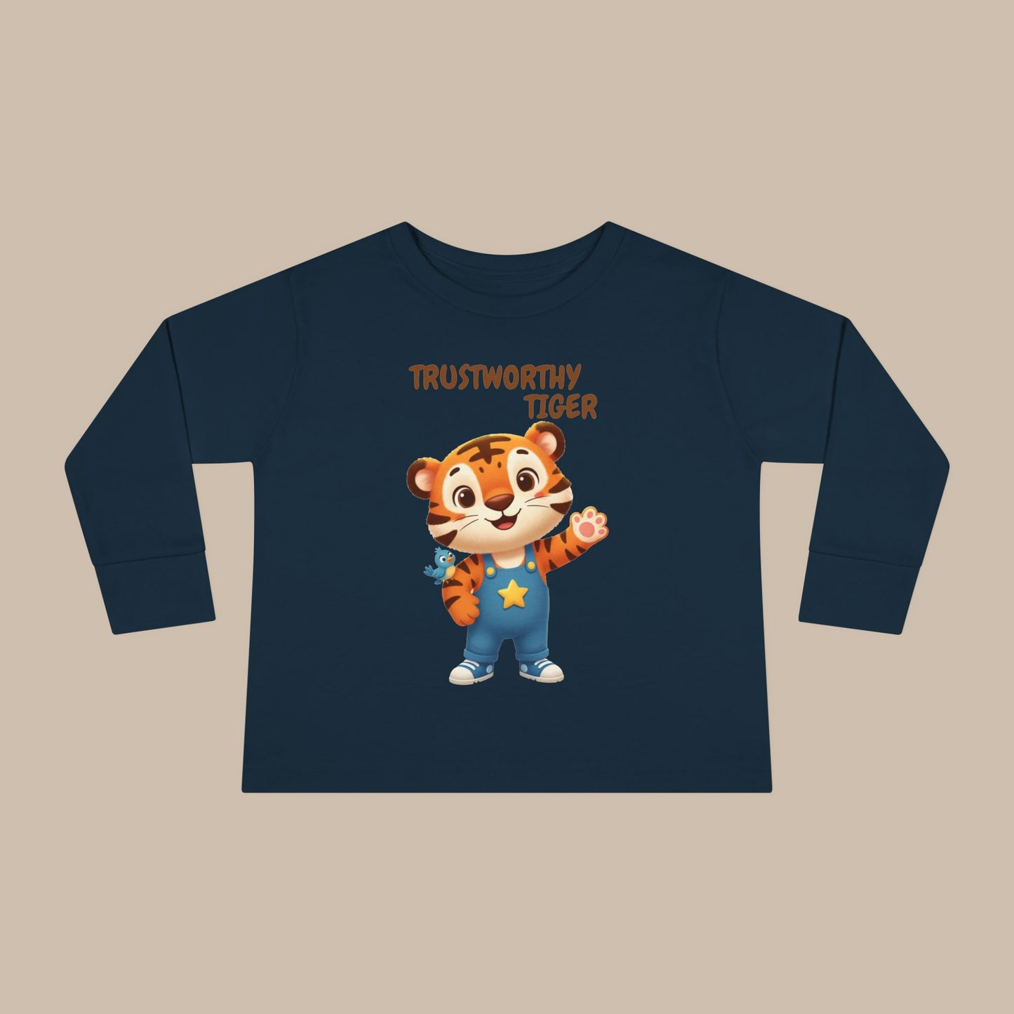 Toddler Long Sleeve Tee - Trustworthy Tiger