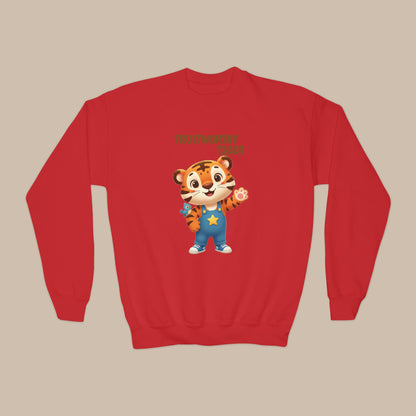 Comfy Kids Sweatshirt - Trustworthy Tiger