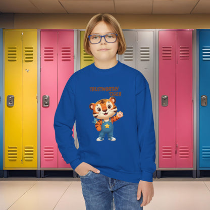 Comfy Kids Sweatshirt - Trustworthy Tiger