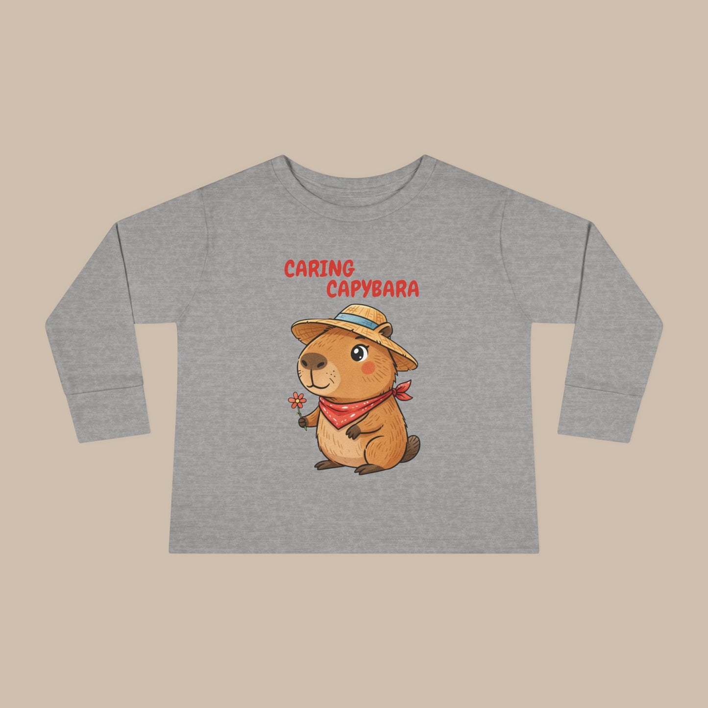 Toddler Long Sleeve Tee - Caring Capybara