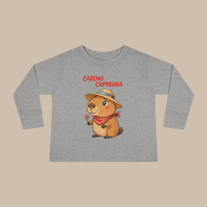 Toddler Long Sleeve Tee - Caring Capybara