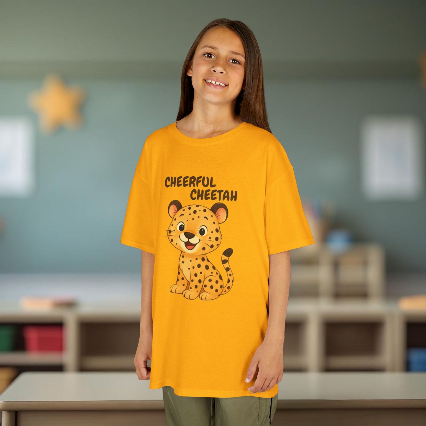 Comfy Kids Tee - Cheerful Cheetah
