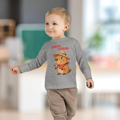 Toddler Long Sleeve Tee - Caring Capybara