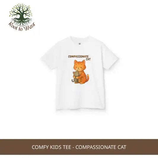 Comfy Kids Tee - Compassionate Cat by@Outfy