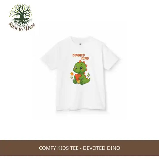 Comfy Kids Tee - Devoted Dino by@Outfy