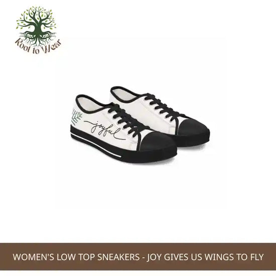 Women&#039;s Low Top Sneakers - Joy Gives Us Wings to Fly by@Outfy
