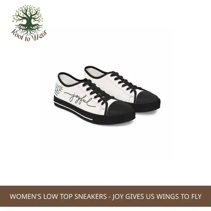 Women&#039;s Low Top Sneakers - Joy Gives Us Wings to Fly by@Outfy