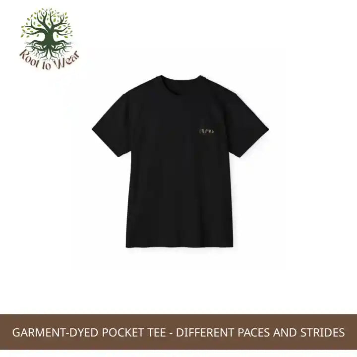 Garment-Dyed Pocket Tee - Different Paces and Strides by@Outfy