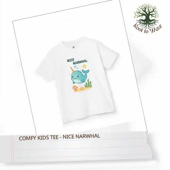 Comfy Kids Tee - Nice Narwhal by@Outfy