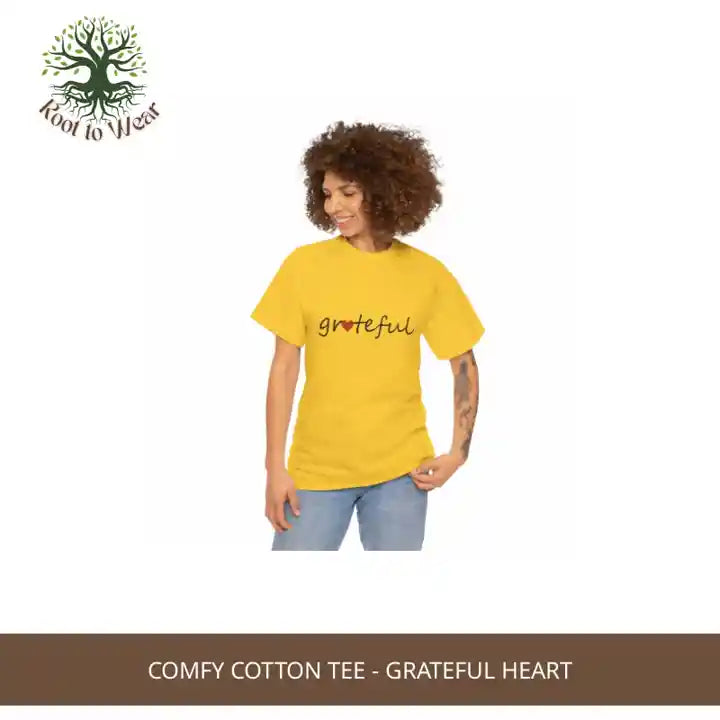 Comfy Cotton Tee - Grateful Heart by@Outfy