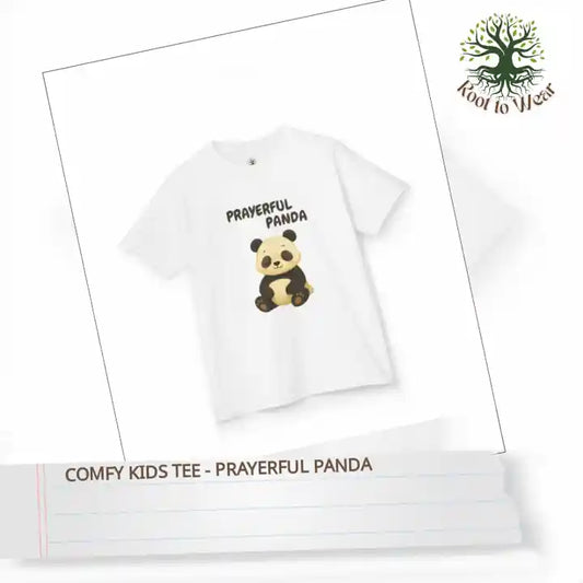 Comfy Kids Tee - Prayerful Panda by@Outfy