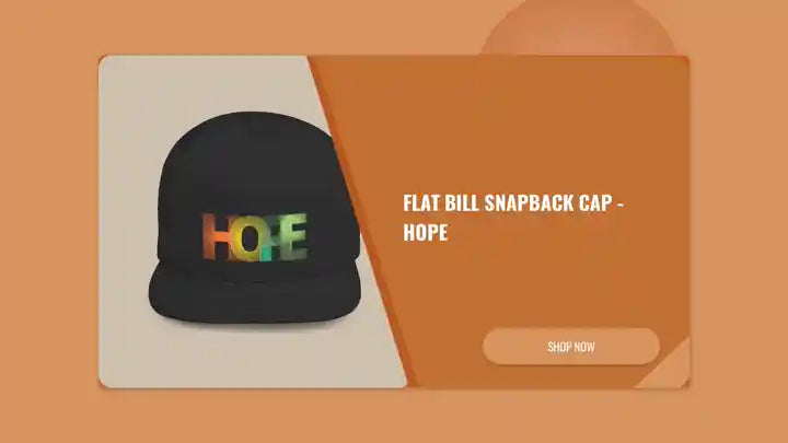 Flat Bill Snapback Cap - HOPE by@Outfy