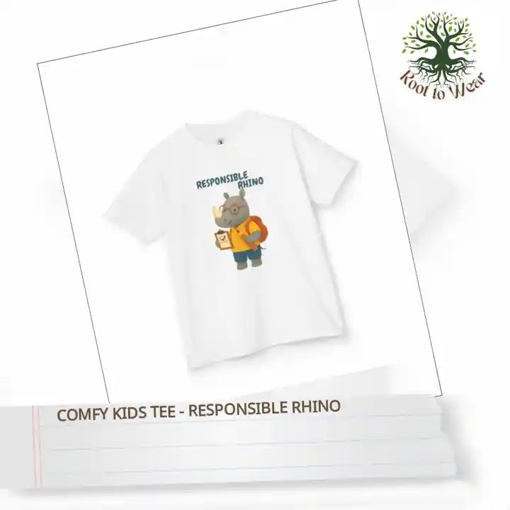Comfy Kids Tee - Responsible Rhino by@Outfy