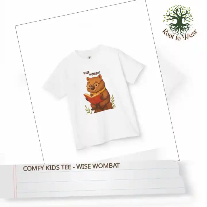 Comfy Kids Tee - Wise Wombat by@Outfy