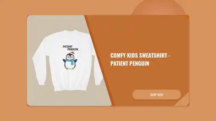 Comfy Kids Sweatshirt - Patient Penguin by@Outfy