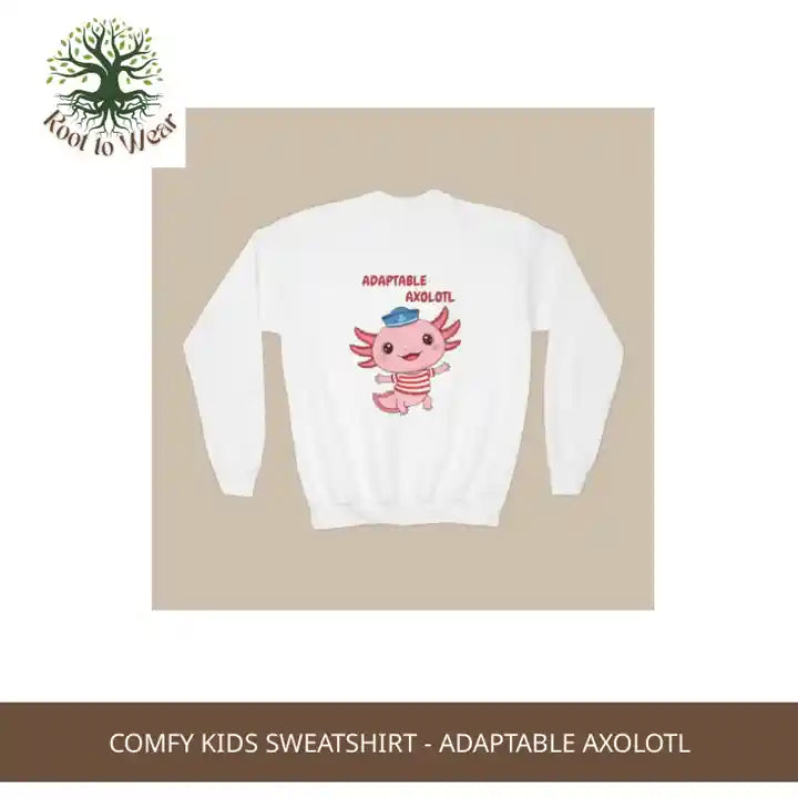 Comfy Kids Sweatshirt - Adaptable Axolotl by@Outfy