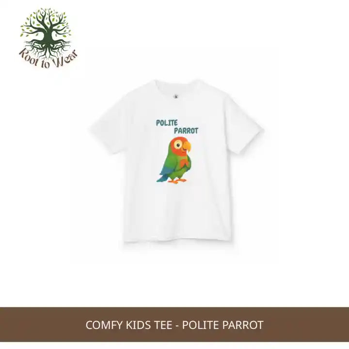 Comfy Kids Tee - Polite Parrot by@Outfy