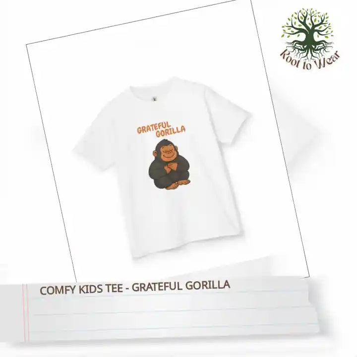 Comfy Kids Tee - Grateful Gorilla by@Outfy