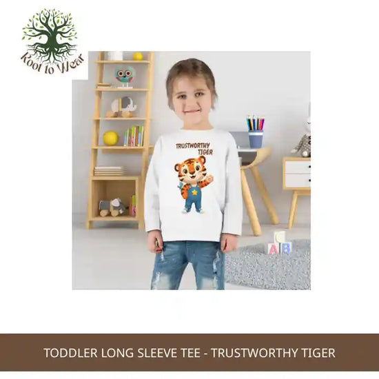 Toddler Long Sleeve Tee - Trustworthy Tiger by@Outfy